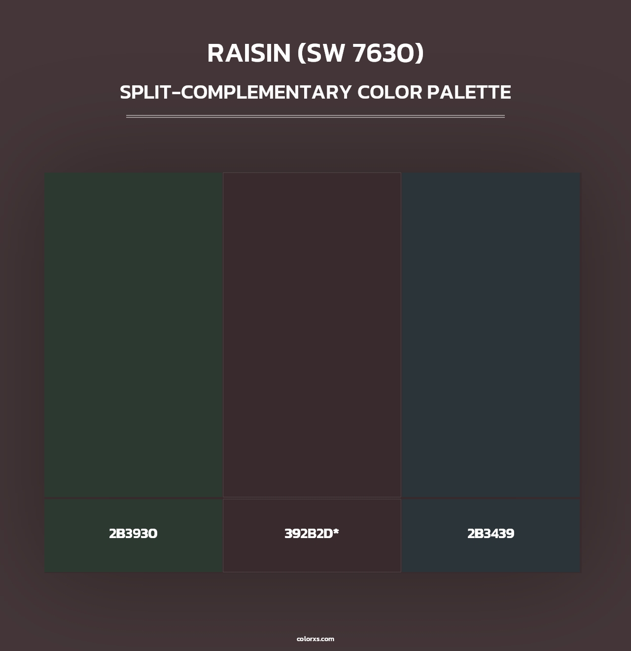 Raisin (SW 7630) - Split-Complementary Color Palette