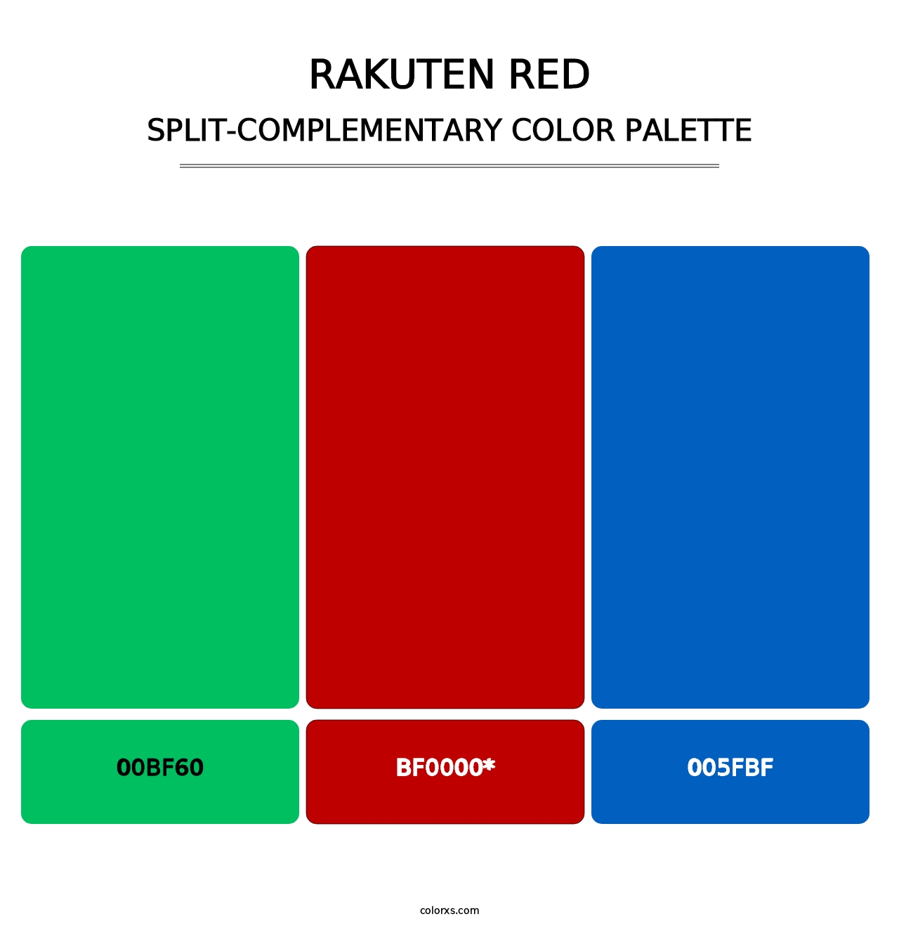 Rakuten Red - Split-Complementary Color Palette