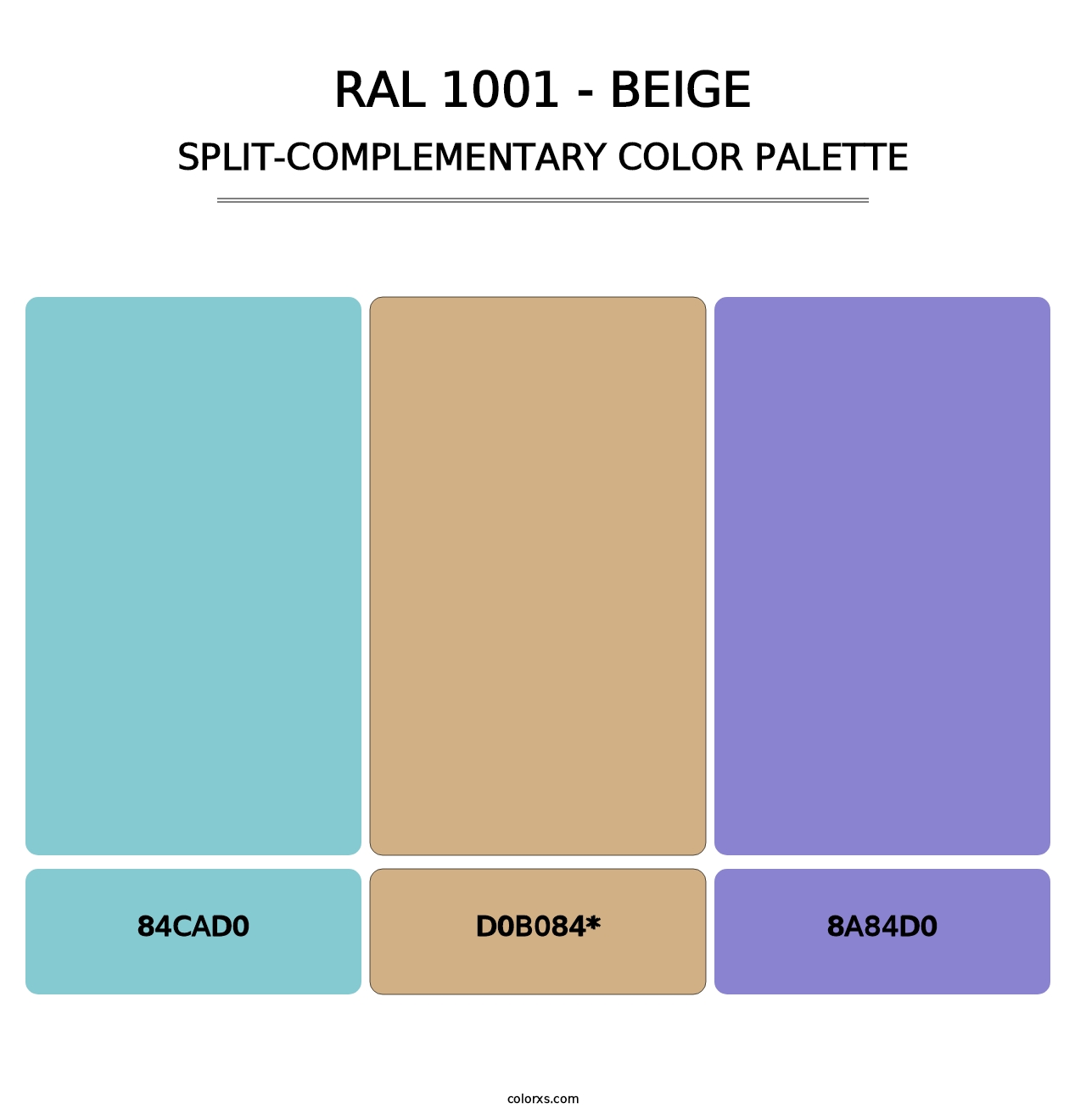 RAL 1001 - Beige - Split-Complementary Color Palette