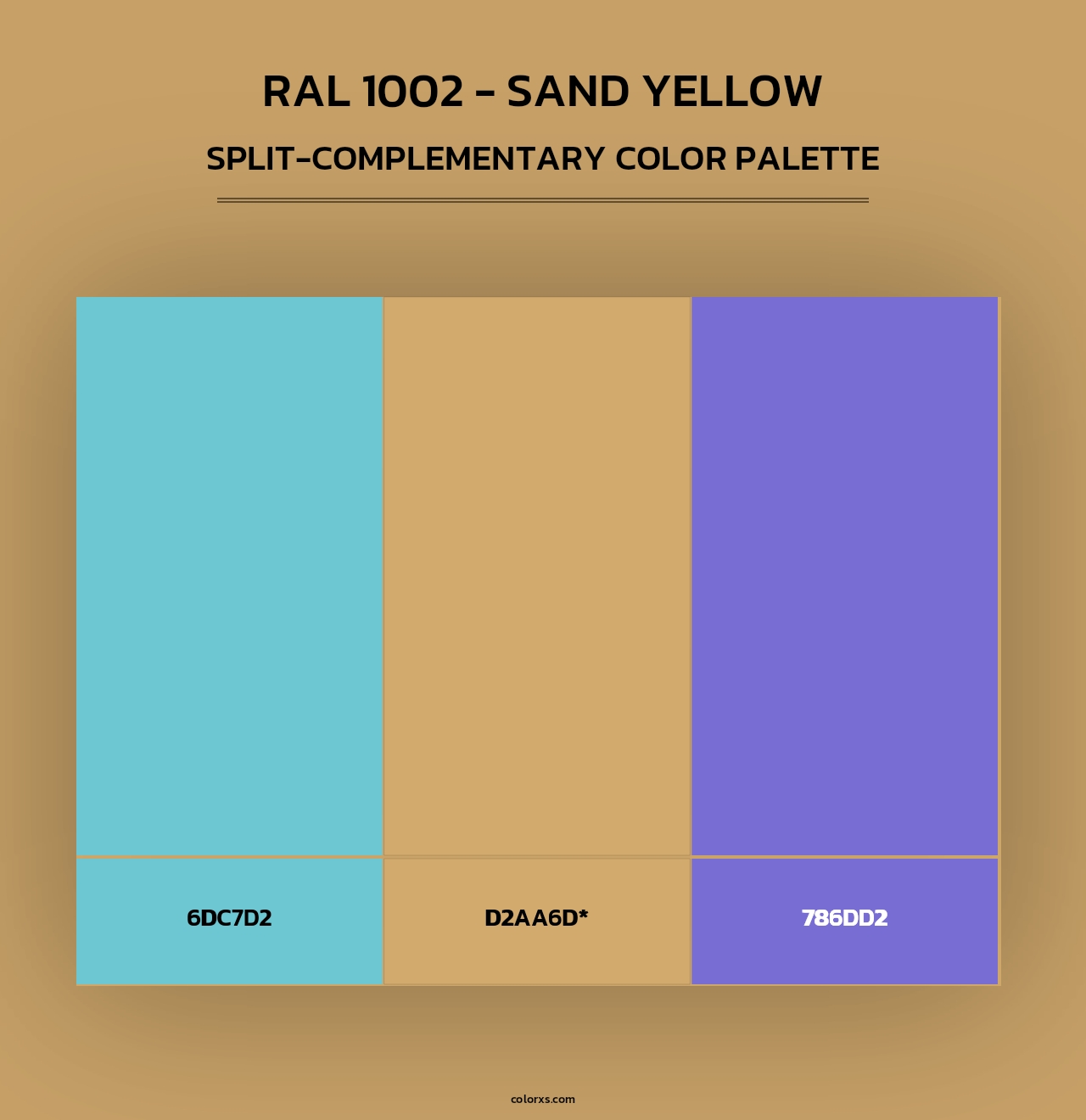 RAL 1002 - Sand Yellow - Split-Complementary Color Palette