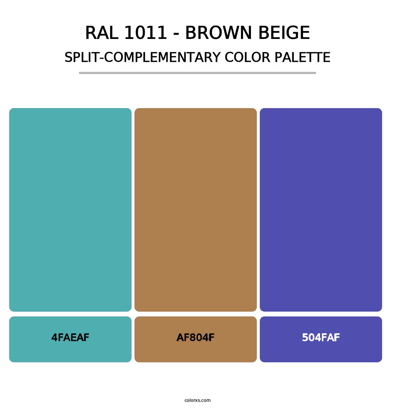RAL 1011 - Brown Beige - Split-Complementary Color Palette