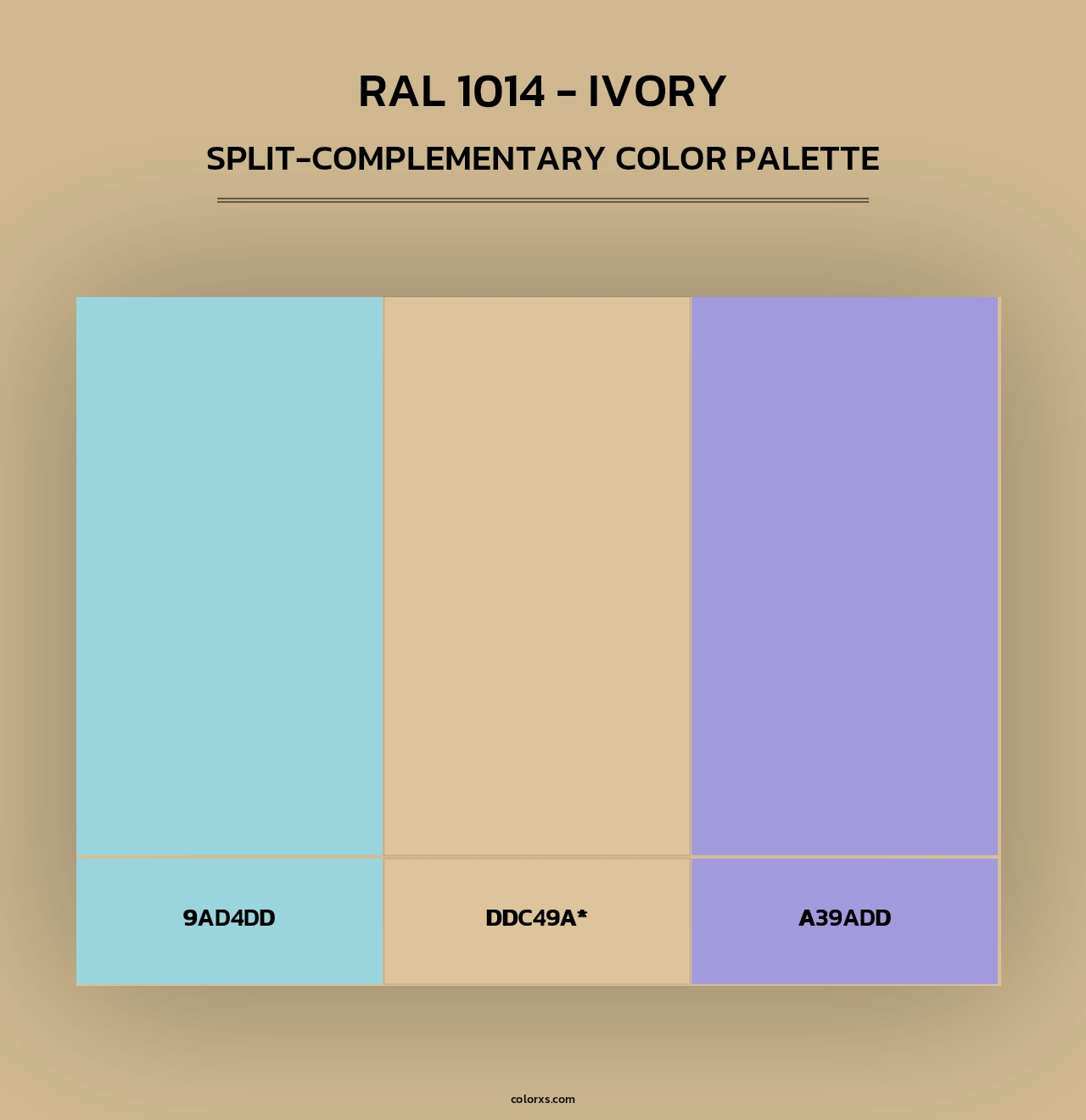 RAL 1014 - Ivory - Split-Complementary Color Palette