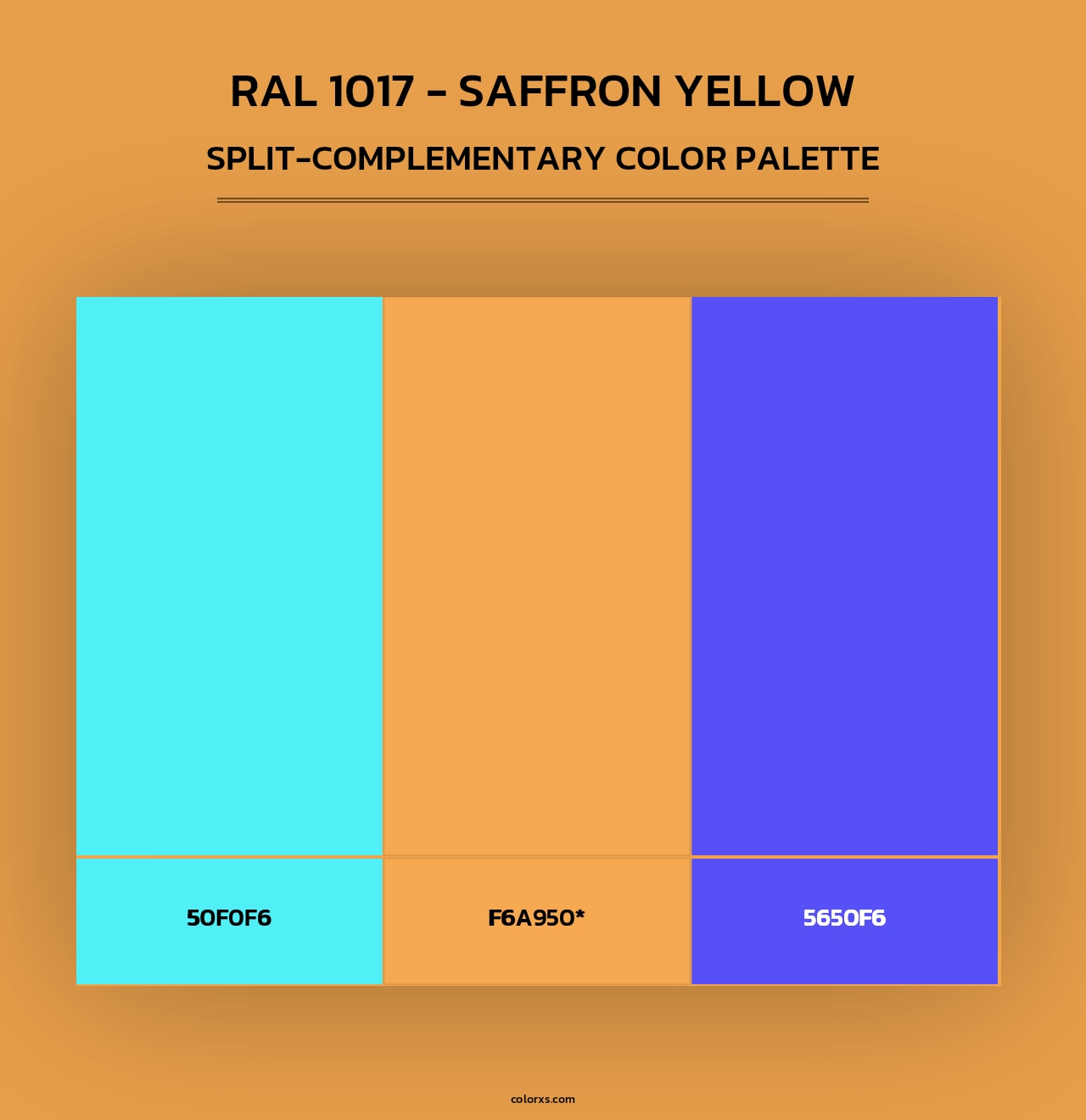 RAL 1017 - Saffron Yellow - Split-Complementary Color Palette
