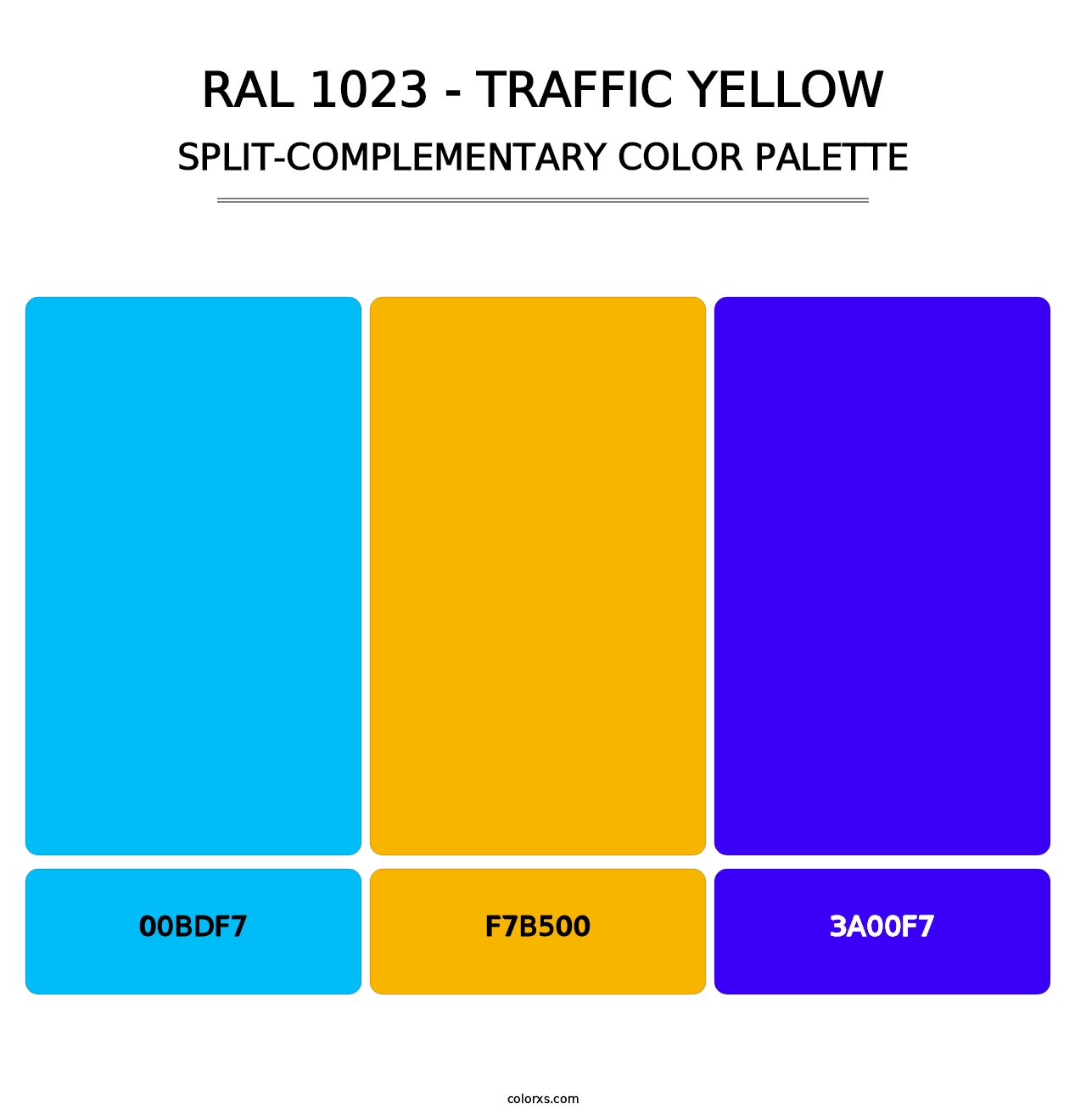 RAL 1023 - Traffic Yellow - Split-Complementary Color Palette