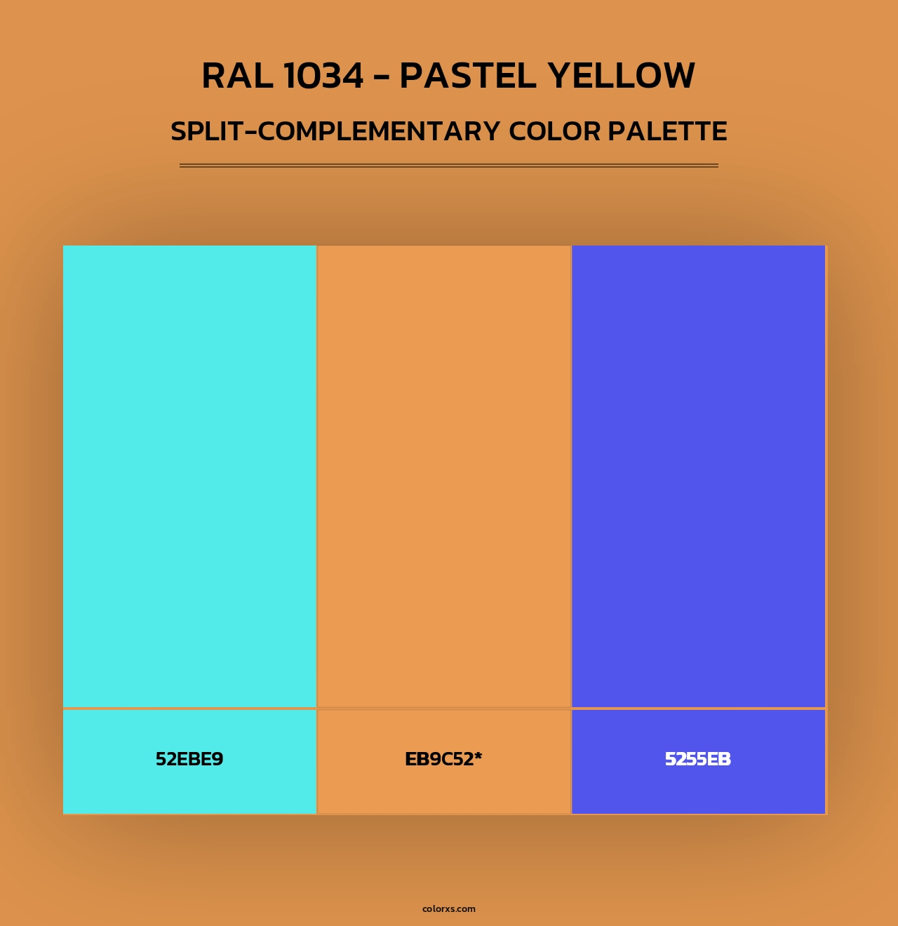 RAL 1034 - Pastel Yellow - Split-Complementary Color Palette