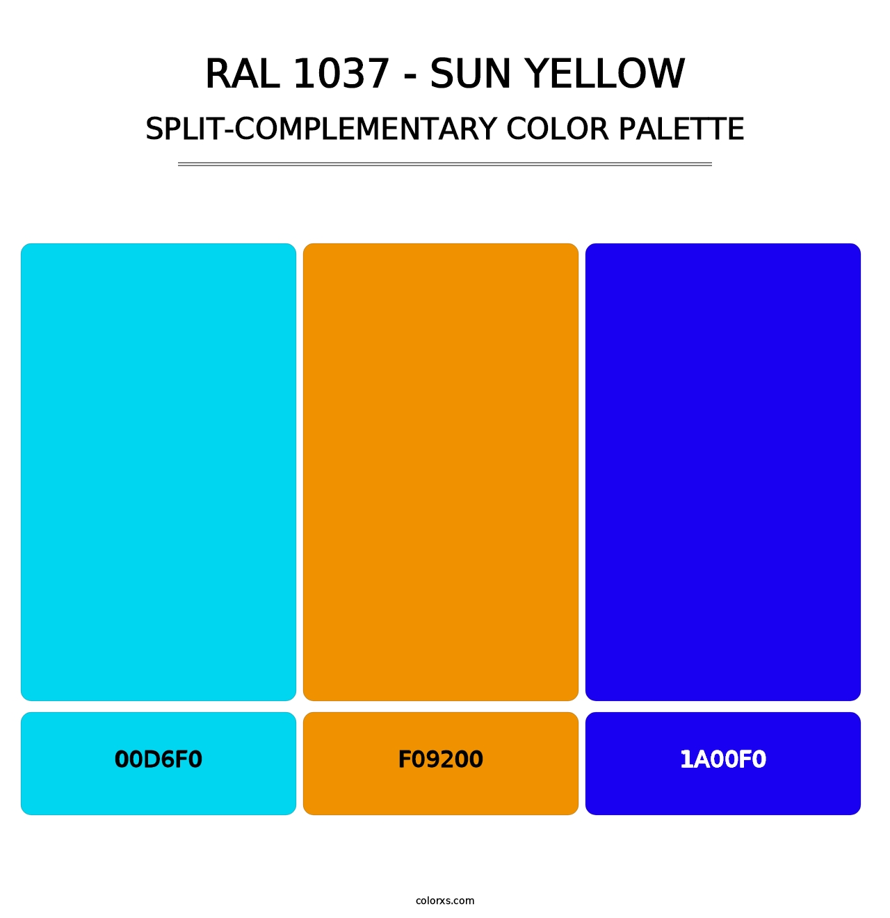 RAL 1037 - Sun Yellow - Split-Complementary Color Palette