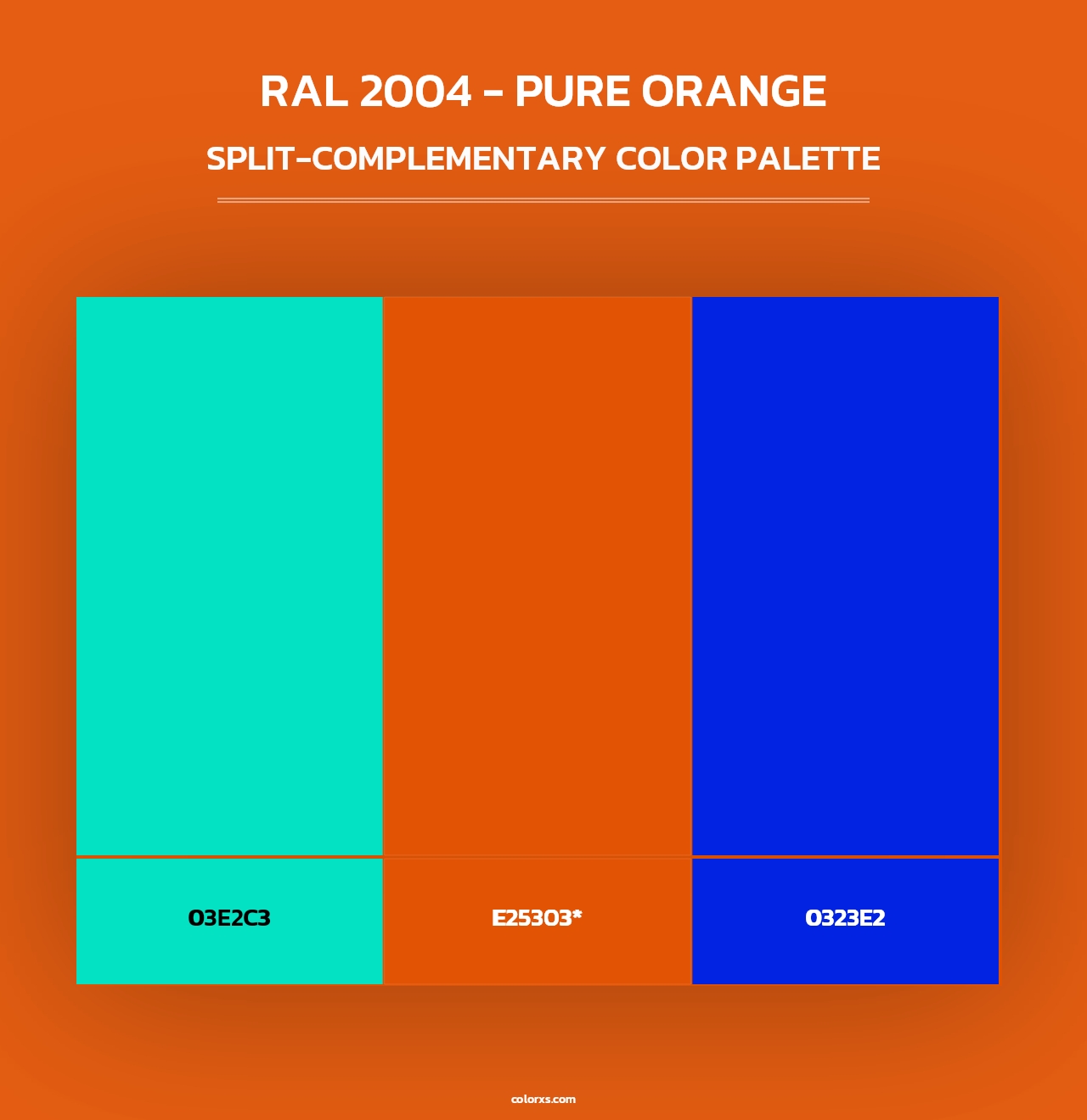 RAL 2004 - Pure Orange - Split-Complementary Color Palette