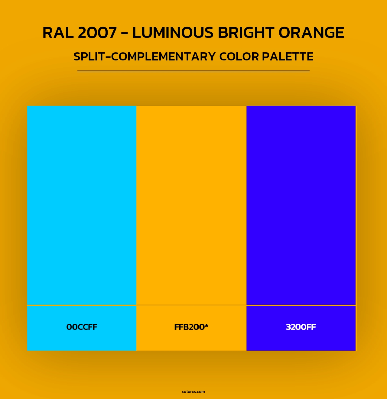 RAL 2007 - Luminous Bright Orange - Split-Complementary Color Palette
