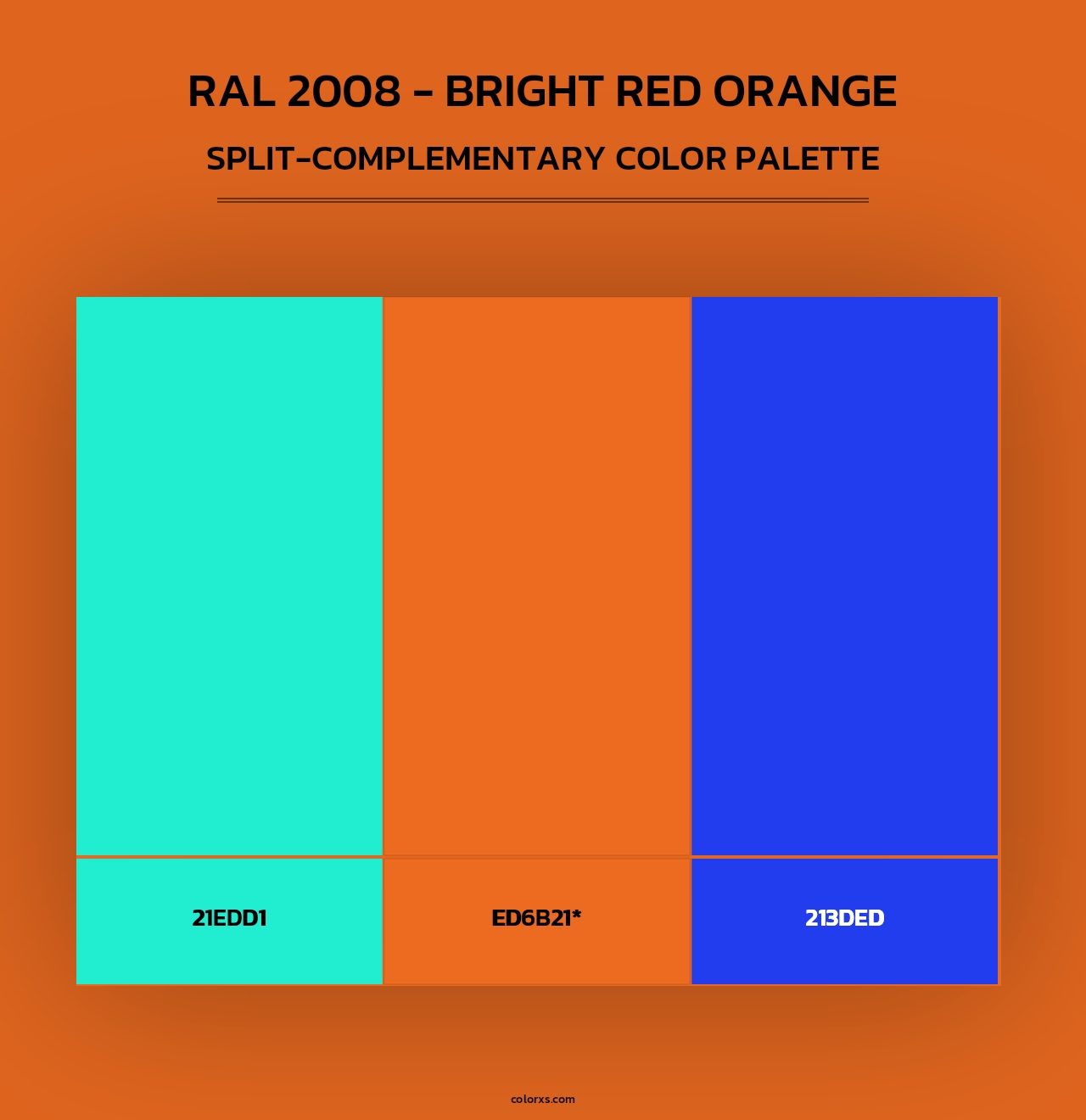 RAL 2008 - Bright Red Orange - Split-Complementary Color Palette