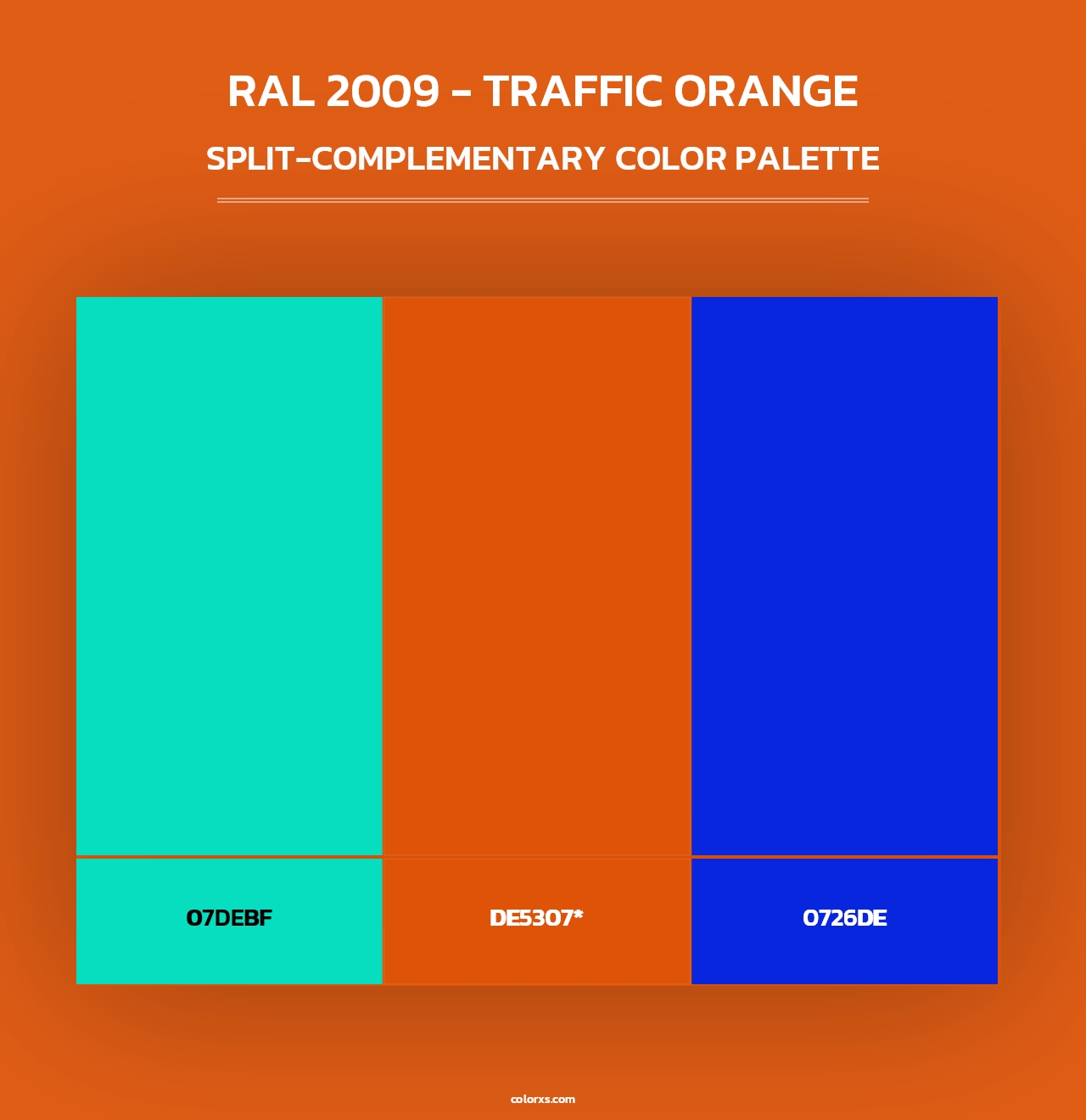 RAL 2009 - Traffic Orange - Split-Complementary Color Palette