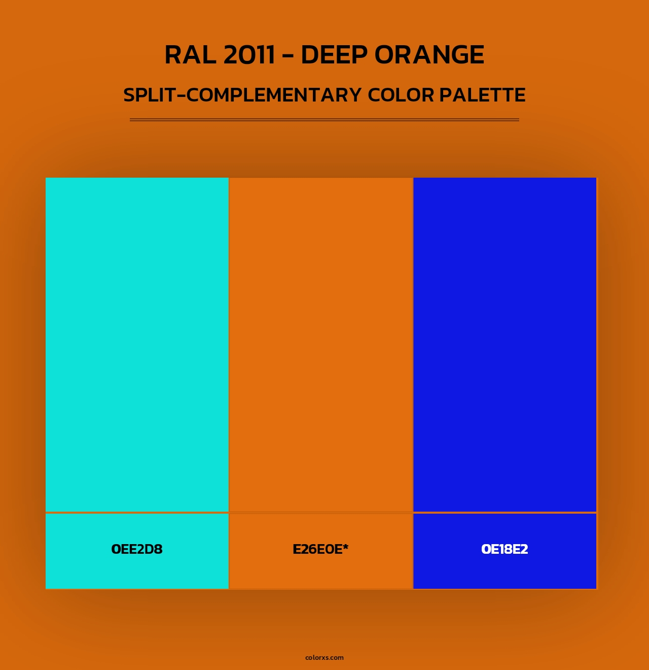 RAL 2011 - Deep Orange - Split-Complementary Color Palette