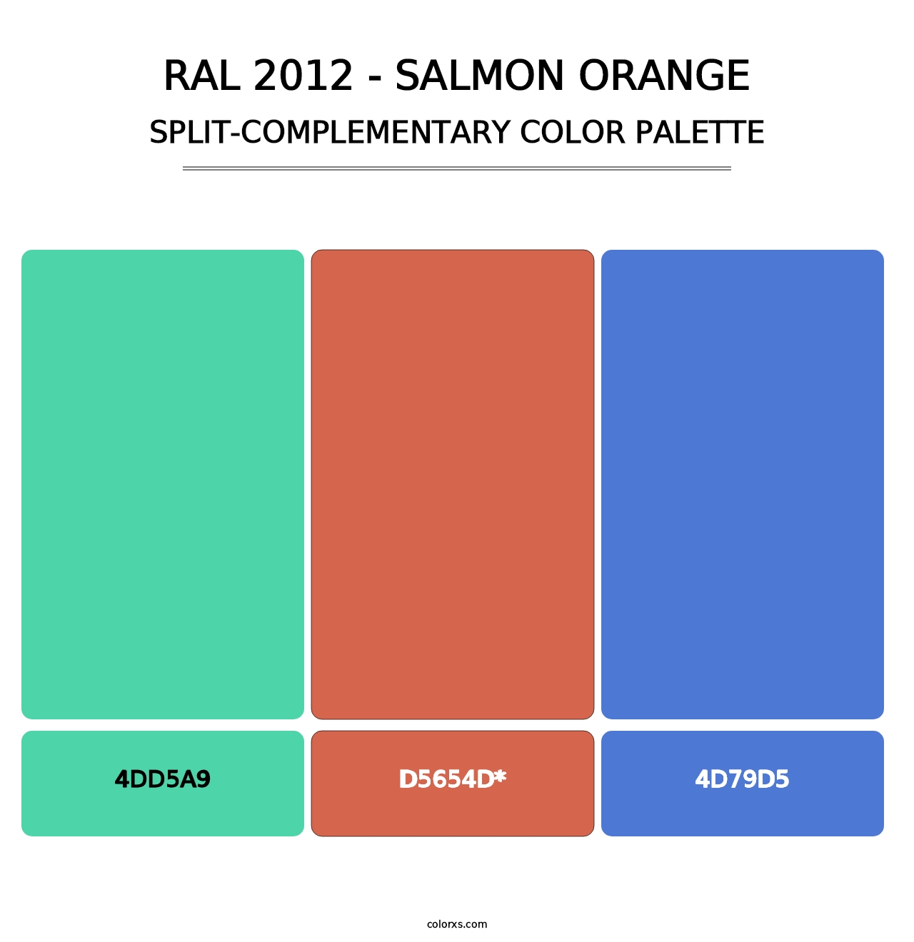RAL 2012 - Salmon Orange - Split-Complementary Color Palette