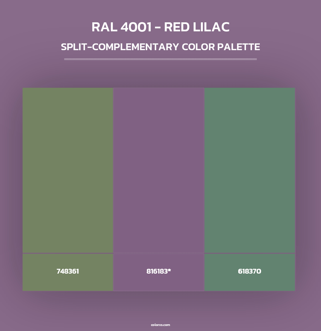 RAL 4001 - Red Lilac - Split-Complementary Color Palette