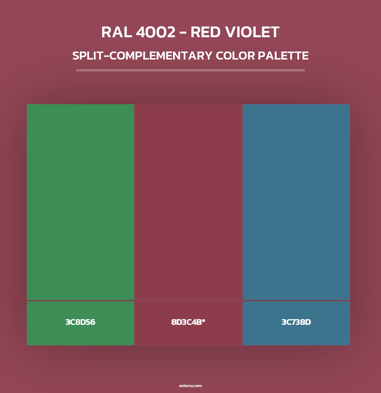 RAL 4002 - Red Violet - Split-Complementary Color Palette