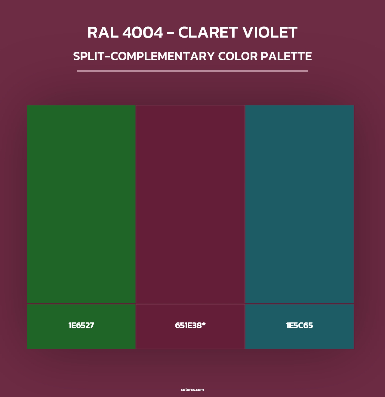 RAL 4004 - Claret Violet - Split-Complementary Color Palette