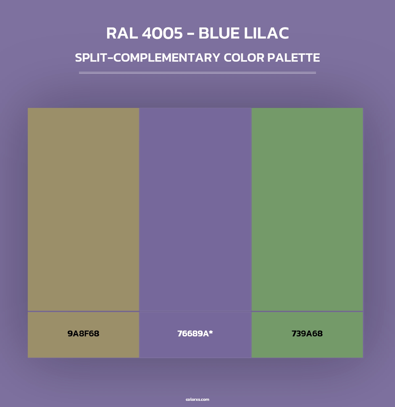 RAL 4005 - Blue Lilac - Split-Complementary Color Palette