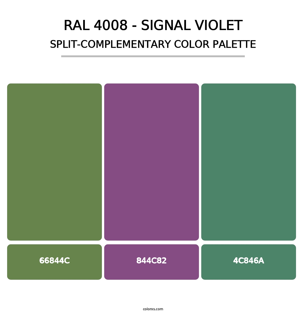 RAL 4008 - Signal Violet - Split-Complementary Color Palette