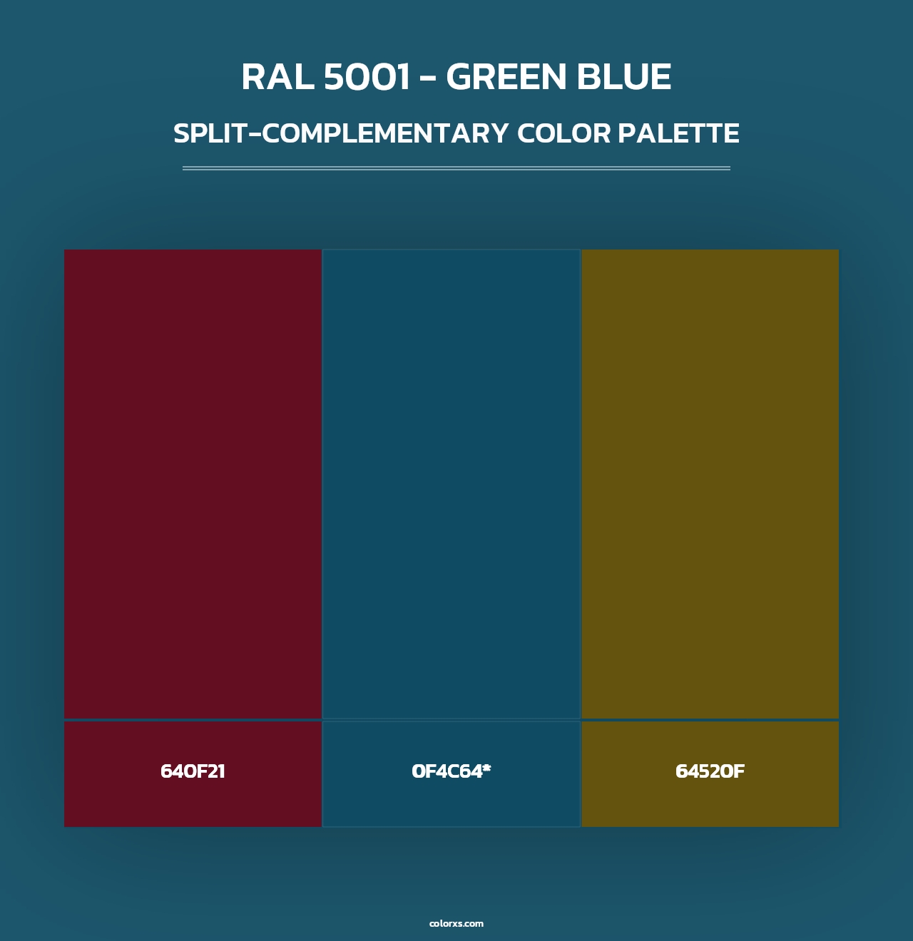 RAL 5001 - Green Blue - Split-Complementary Color Palette