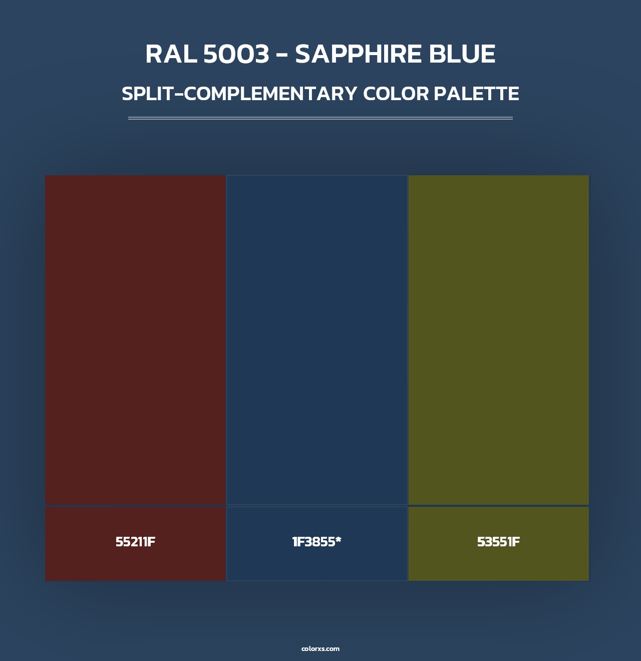 RAL 5003 - Sapphire Blue - Split-Complementary Color Palette