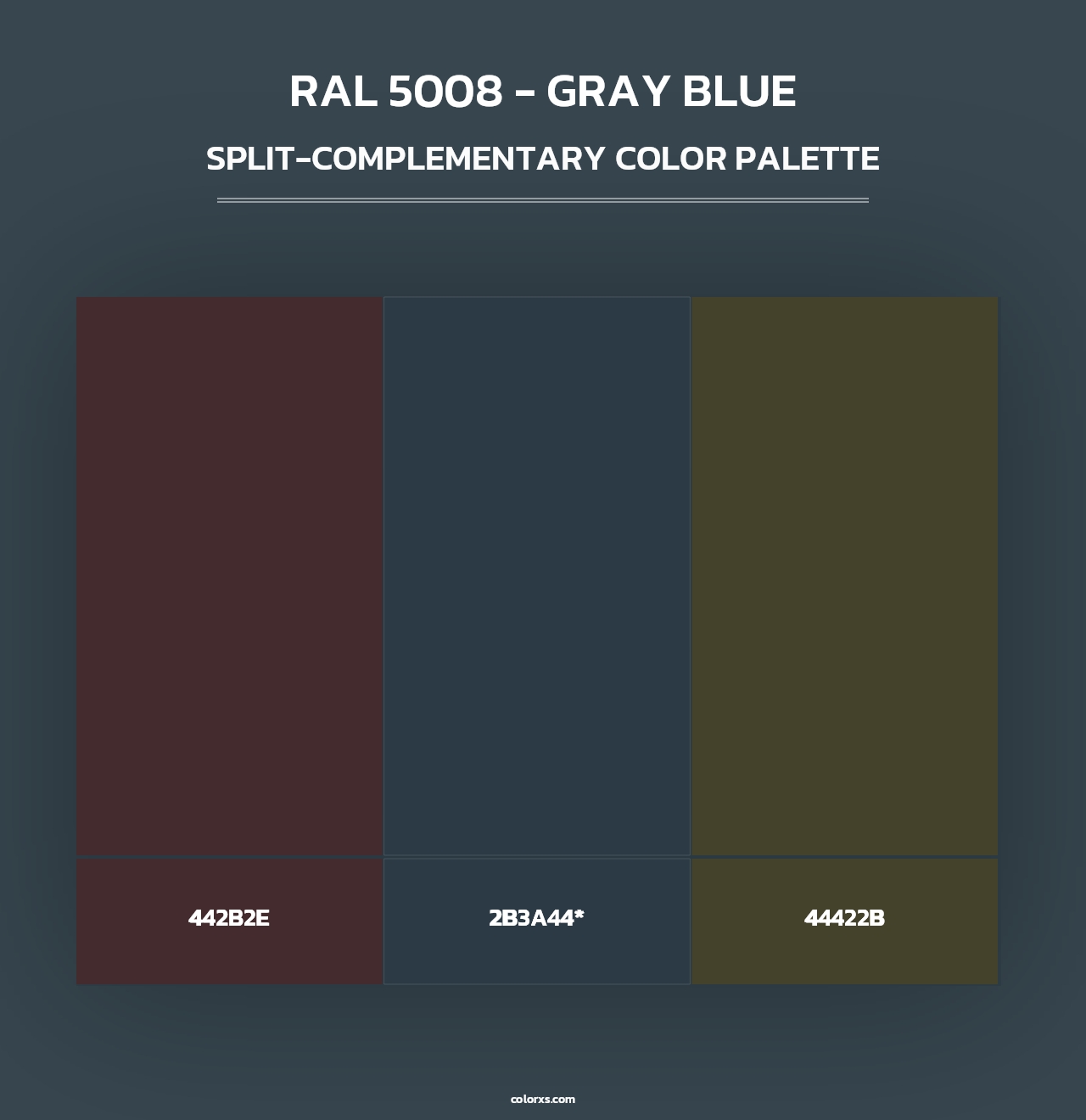 RAL 5008 - Gray Blue - Split-Complementary Color Palette