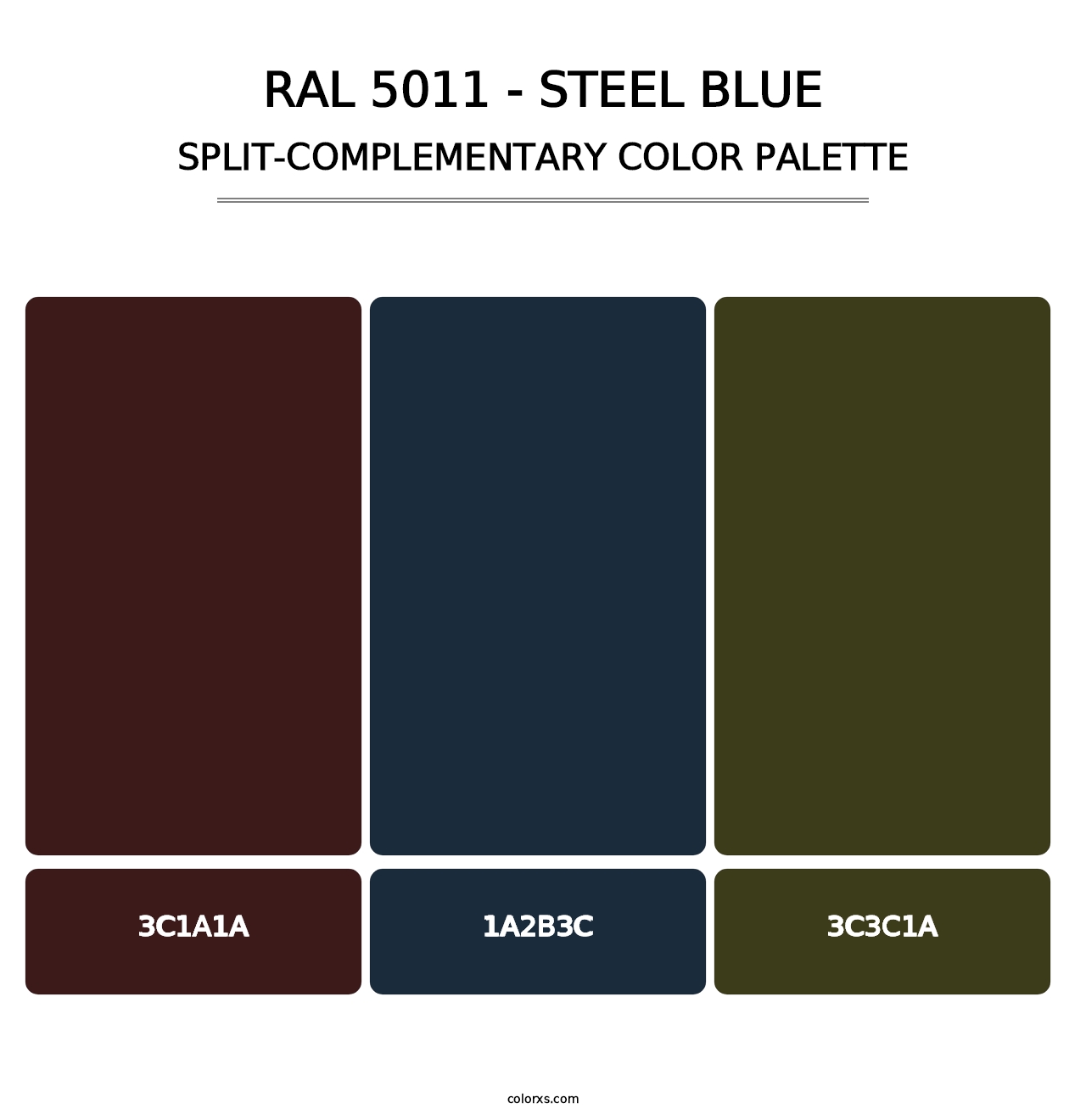 RAL 5011 - Steel Blue - Split-Complementary Color Palette
