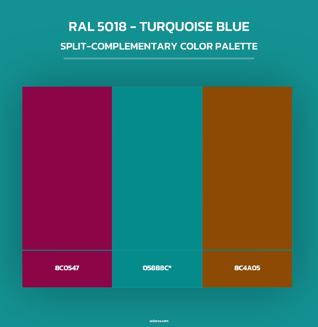 RAL 5018 - Turquoise Blue - Split-Complementary Color Palette