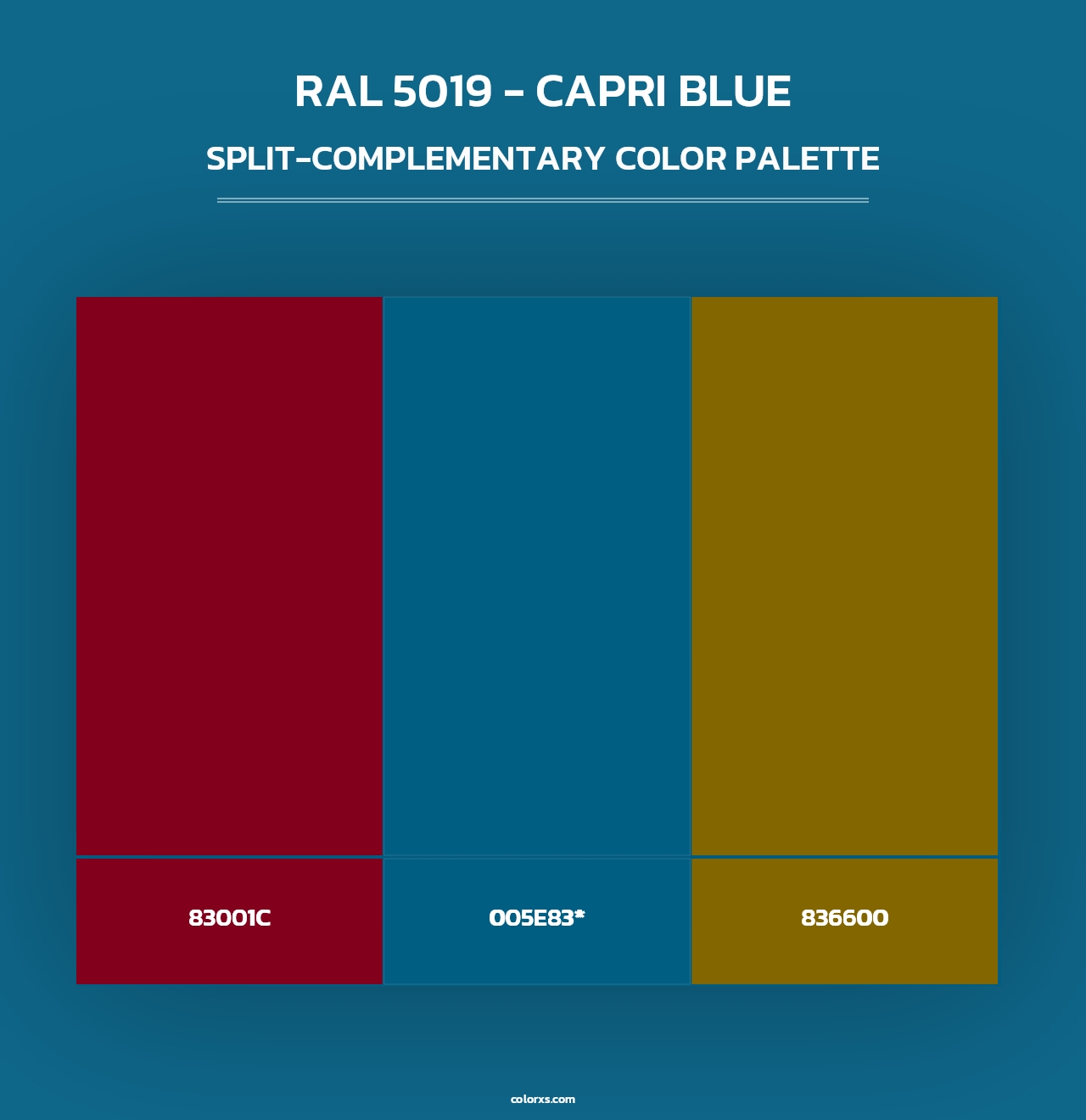 RAL 5019 - Capri Blue - Split-Complementary Color Palette