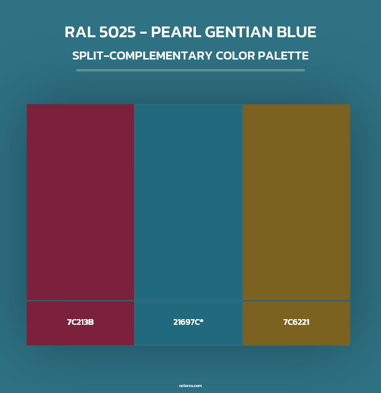 RAL 5025 - Pearl Gentian Blue - Split-Complementary Color Palette