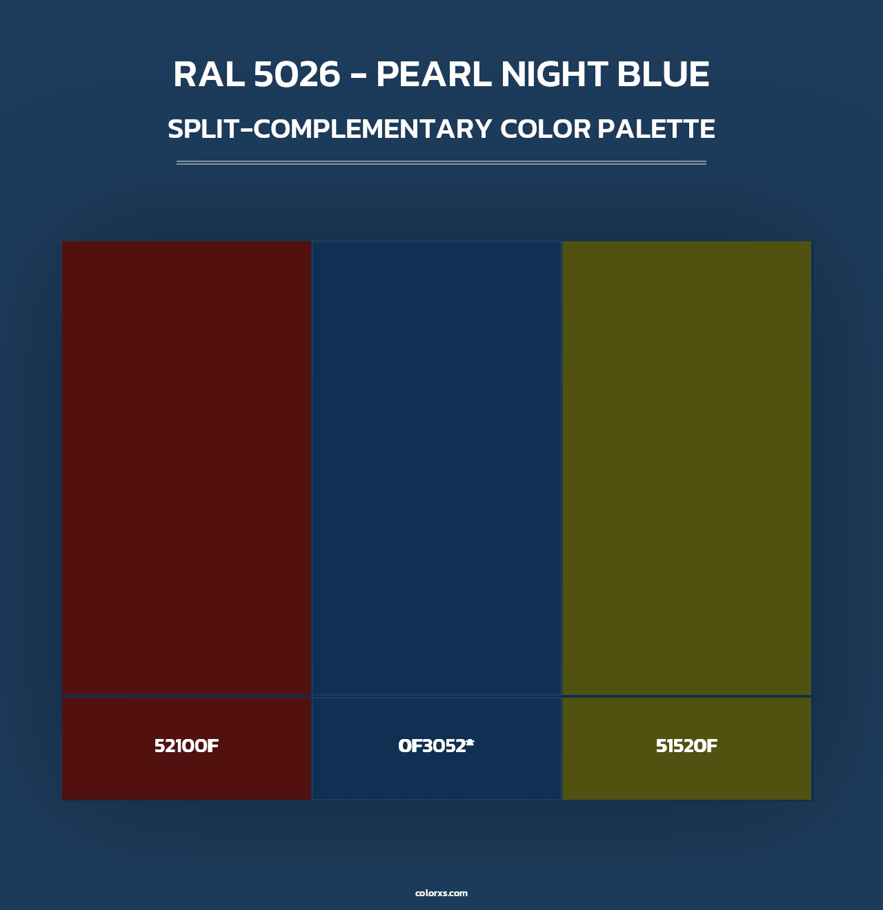 RAL 5026 - Pearl Night Blue - Split-Complementary Color Palette