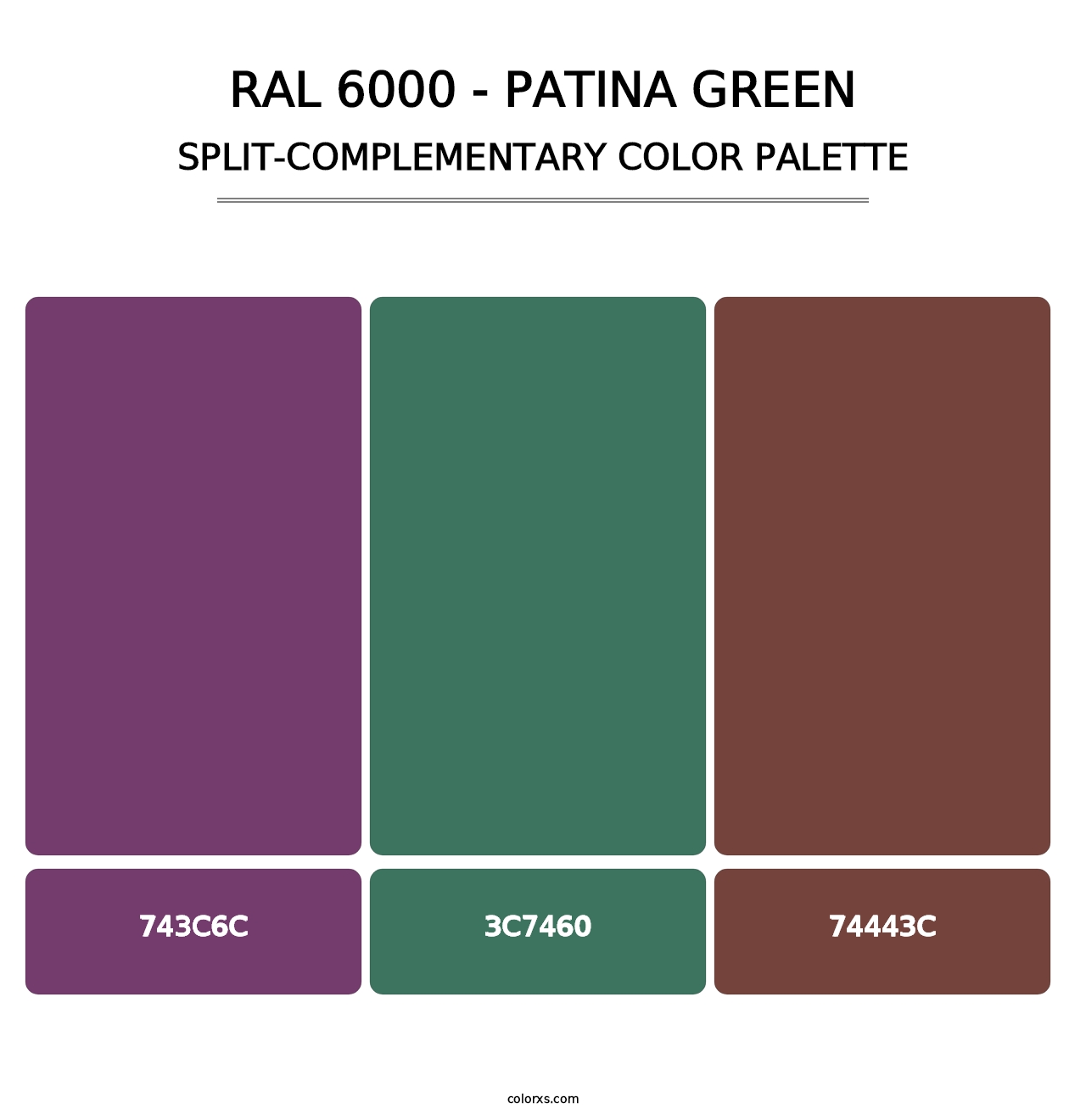 RAL 6000 - Patina Green - Split-Complementary Color Palette