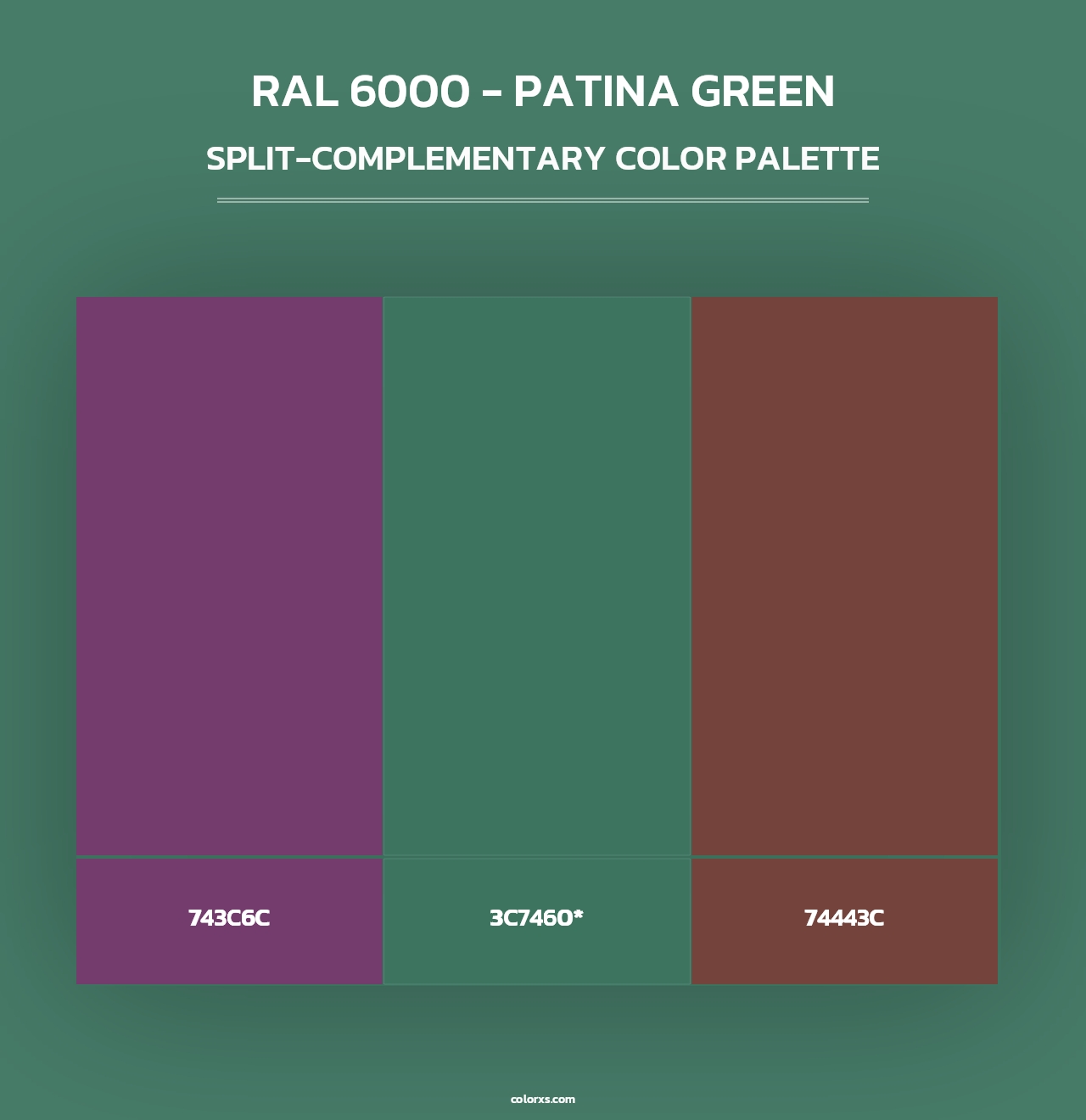 RAL 6000 - Patina Green - Split-Complementary Color Palette