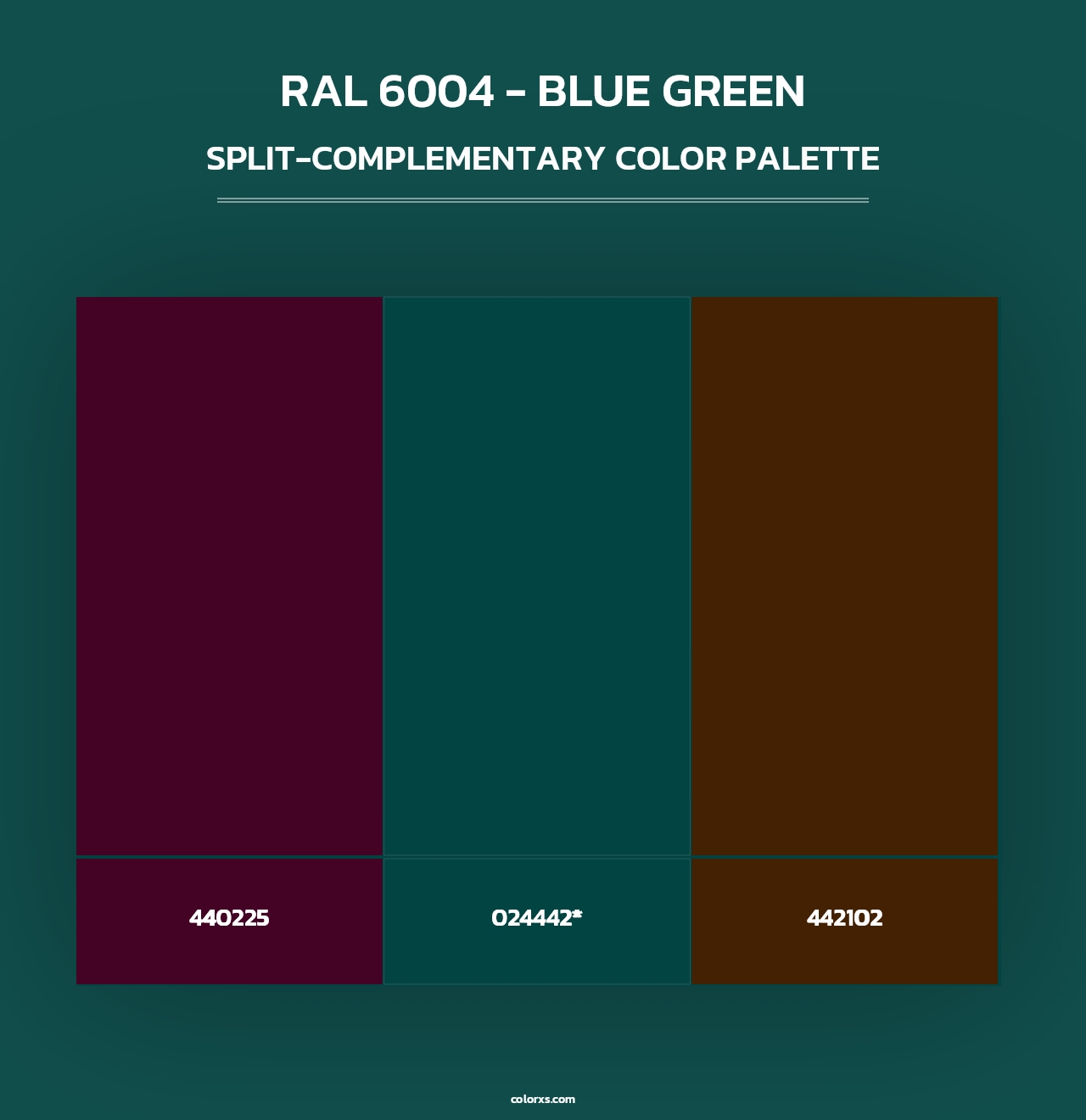 RAL 6004 - Blue Green - Split-Complementary Color Palette