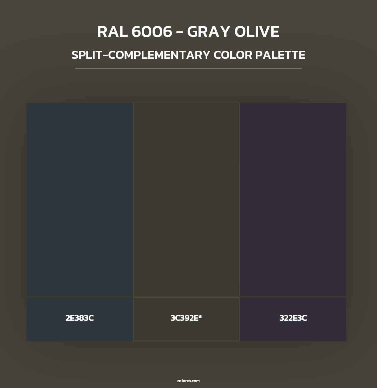 RAL 6006 - Gray Olive - Split-Complementary Color Palette