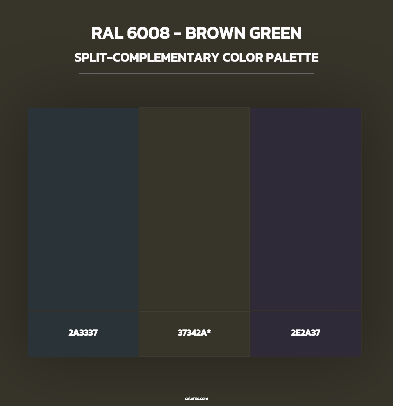 RAL 6008 - Brown Green - Split-Complementary Color Palette