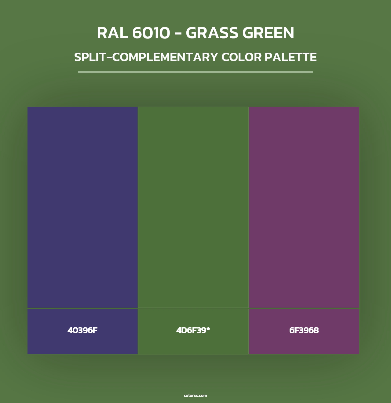 RAL 6010 - Grass Green - Split-Complementary Color Palette
