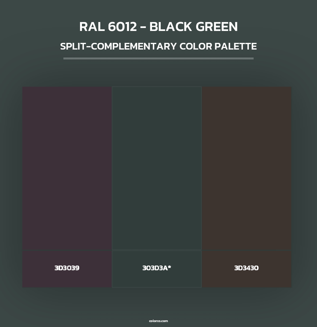 RAL 6012 - Black Green - Split-Complementary Color Palette