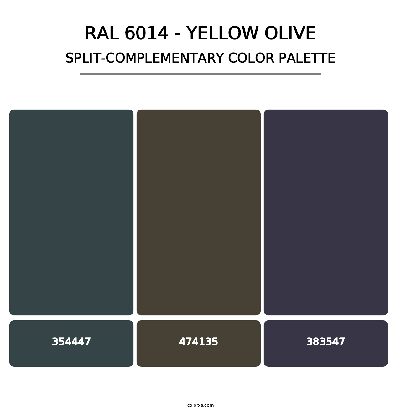 RAL 6014 - Yellow Olive - Split-Complementary Color Palette