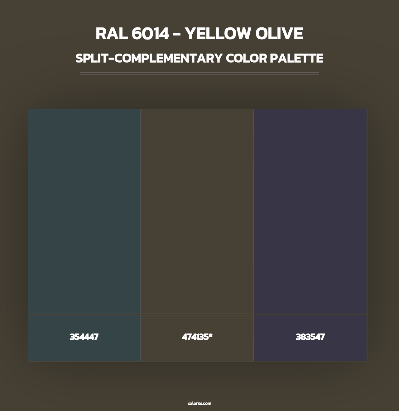 RAL 6014 - Yellow Olive - Split-Complementary Color Palette