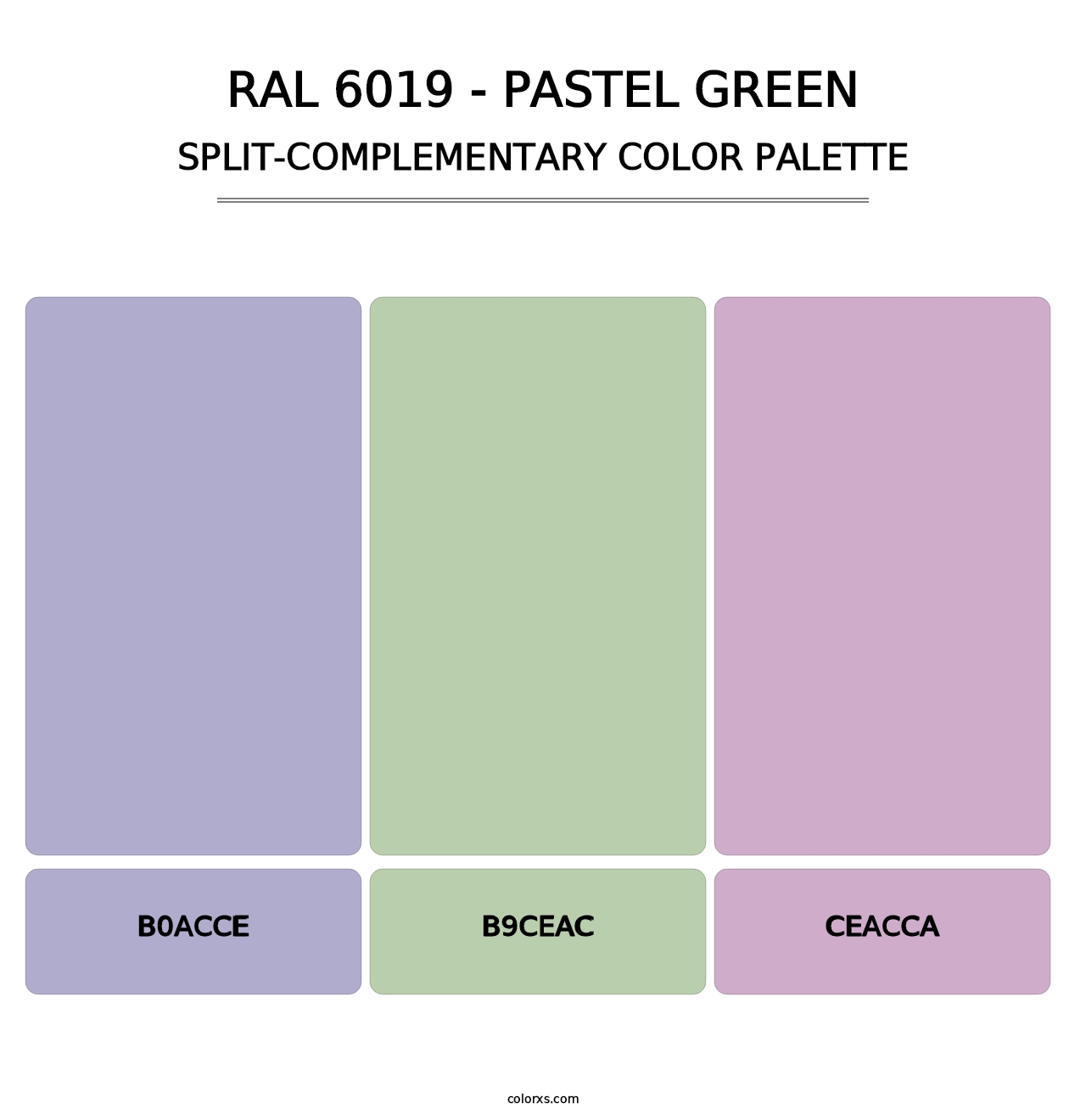 RAL 6019 - Pastel Green - Split-Complementary Color Palette