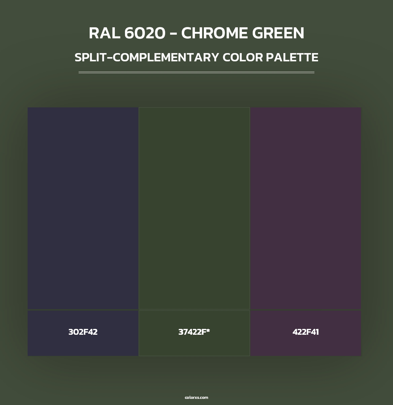 RAL 6020 - Chrome Green - Split-Complementary Color Palette