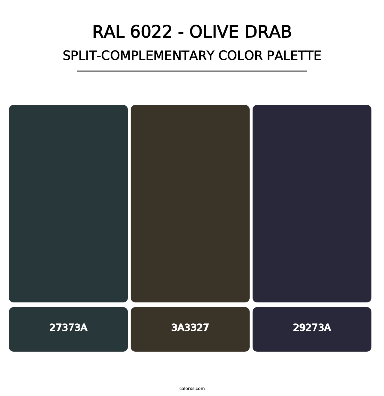 RAL 6022 - Olive Drab - Split-Complementary Color Palette