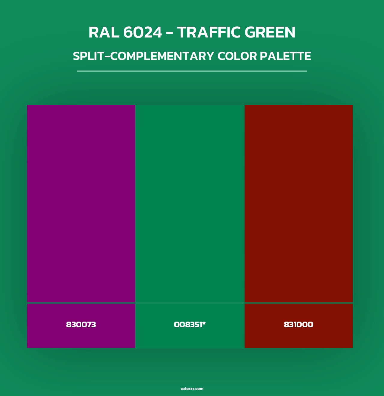 RAL 6024 - Traffic Green - Split-Complementary Color Palette