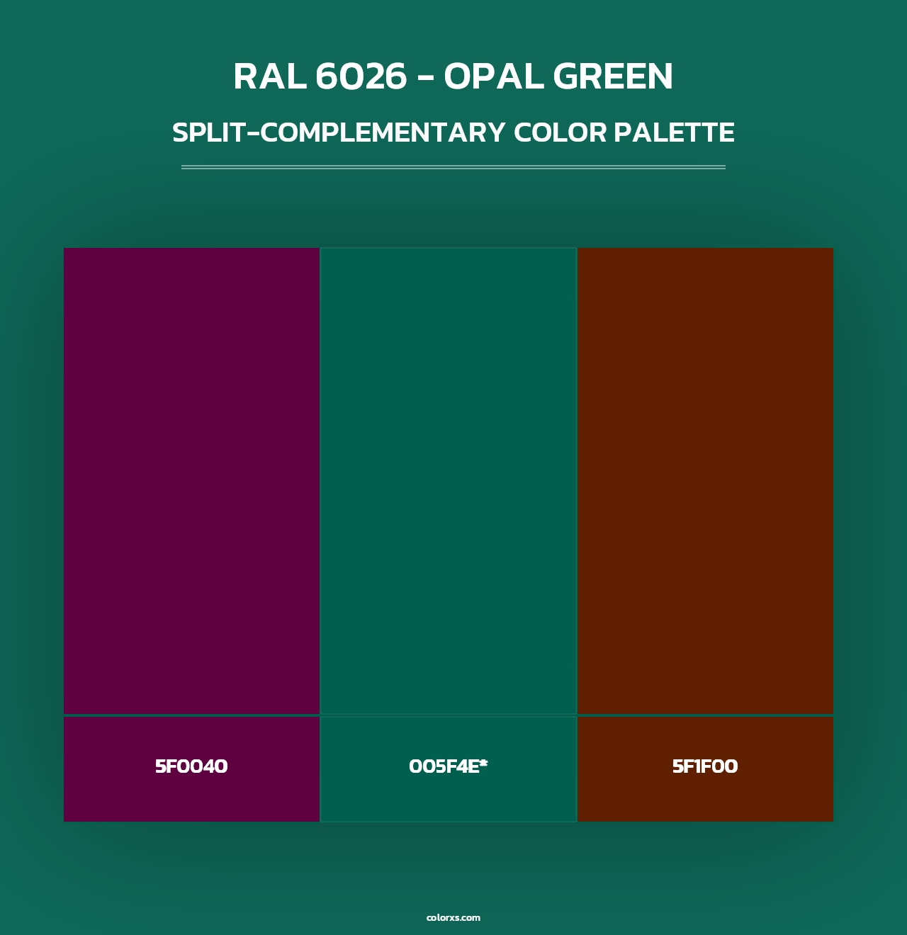 RAL 6026 - Opal Green - Split-Complementary Color Palette
