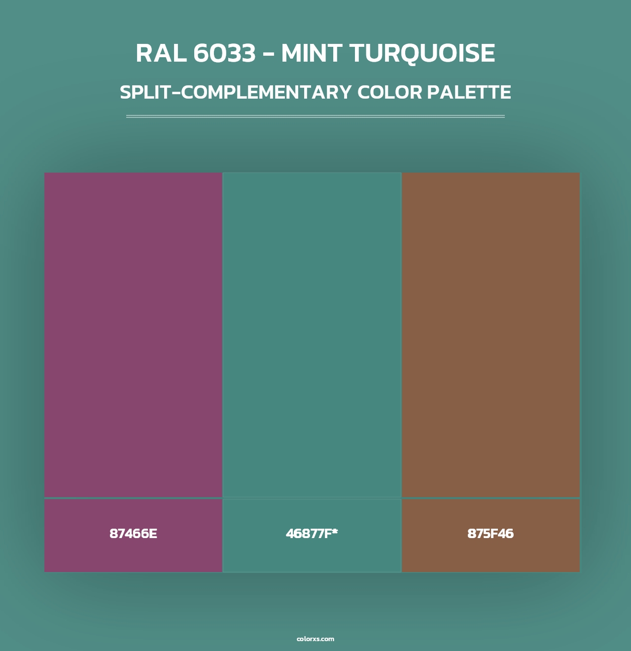 RAL 6033 - Mint Turquoise - Split-Complementary Color Palette