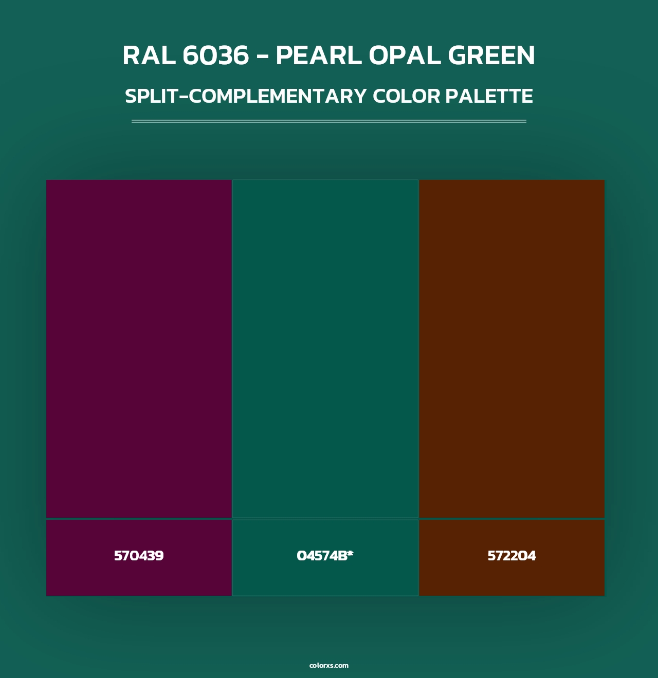RAL 6036 - Pearl Opal Green - Split-Complementary Color Palette