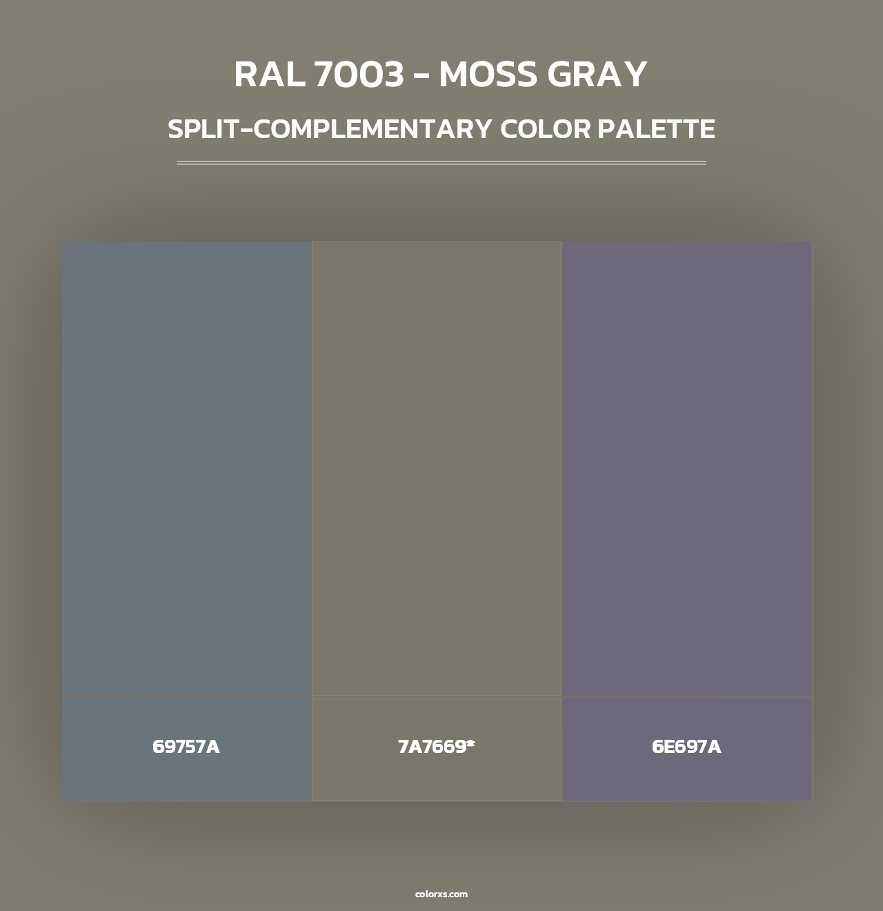 RAL 7003 - Moss Gray - Split-Complementary Color Palette