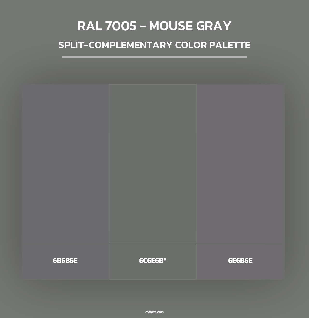 RAL 7005 - Mouse Gray - Split-Complementary Color Palette