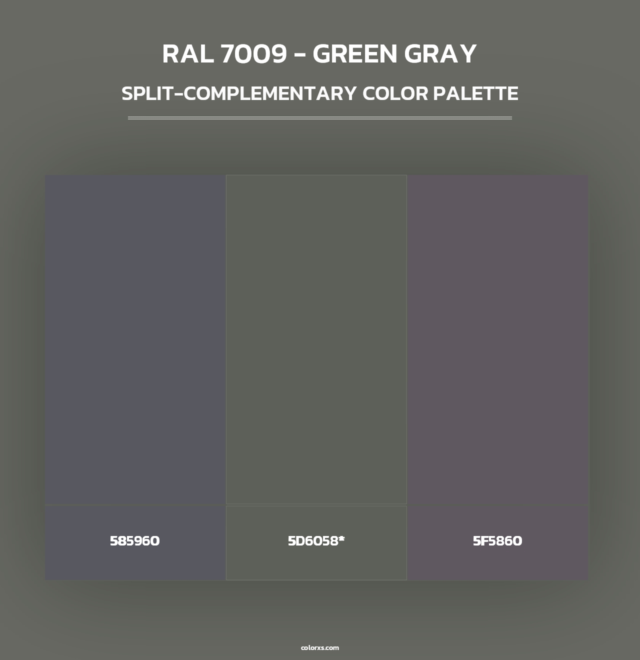 RAL 7009 - Green Gray - Split-Complementary Color Palette