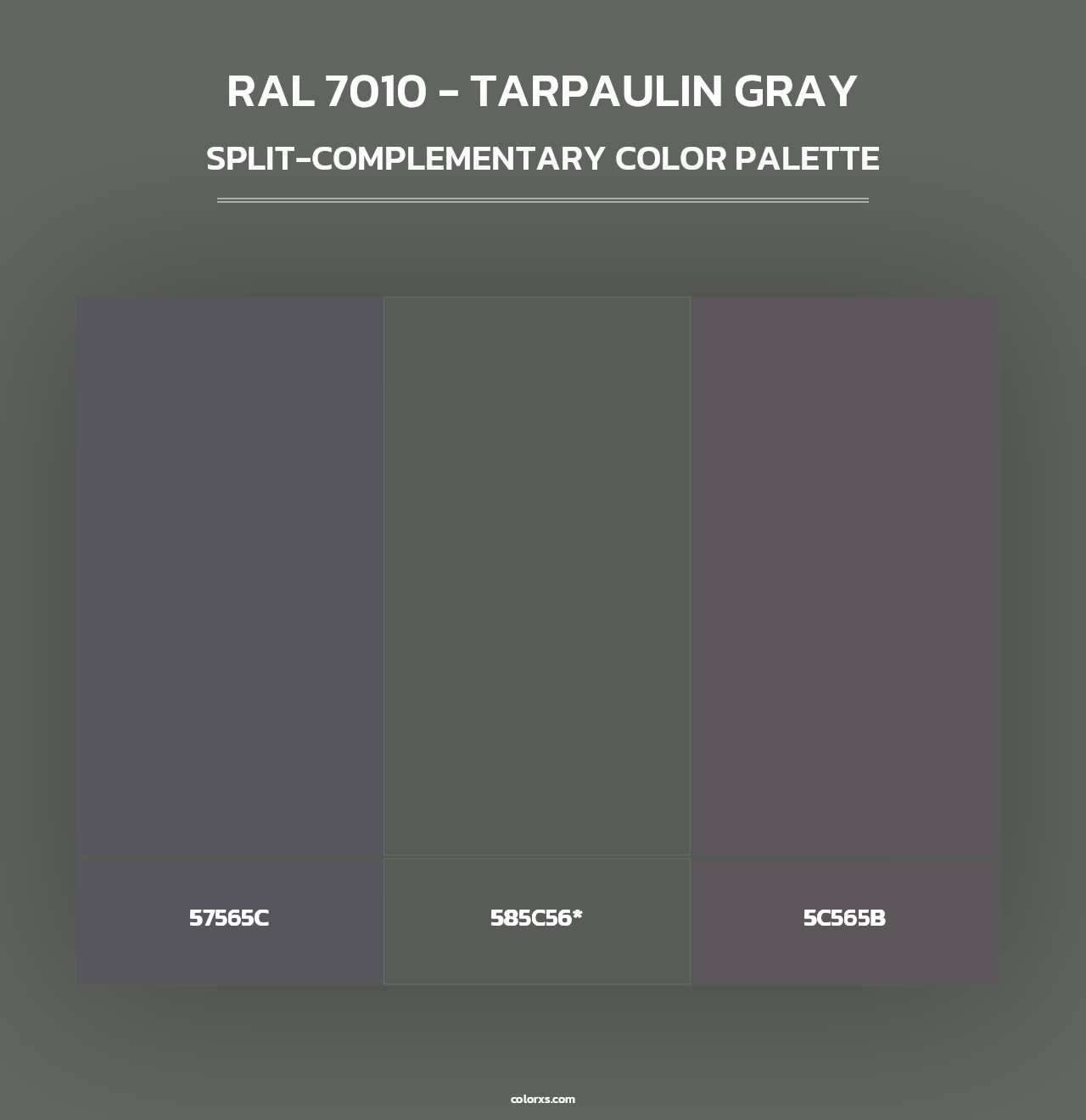 RAL 7010 - Tarpaulin Gray - Split-Complementary Color Palette