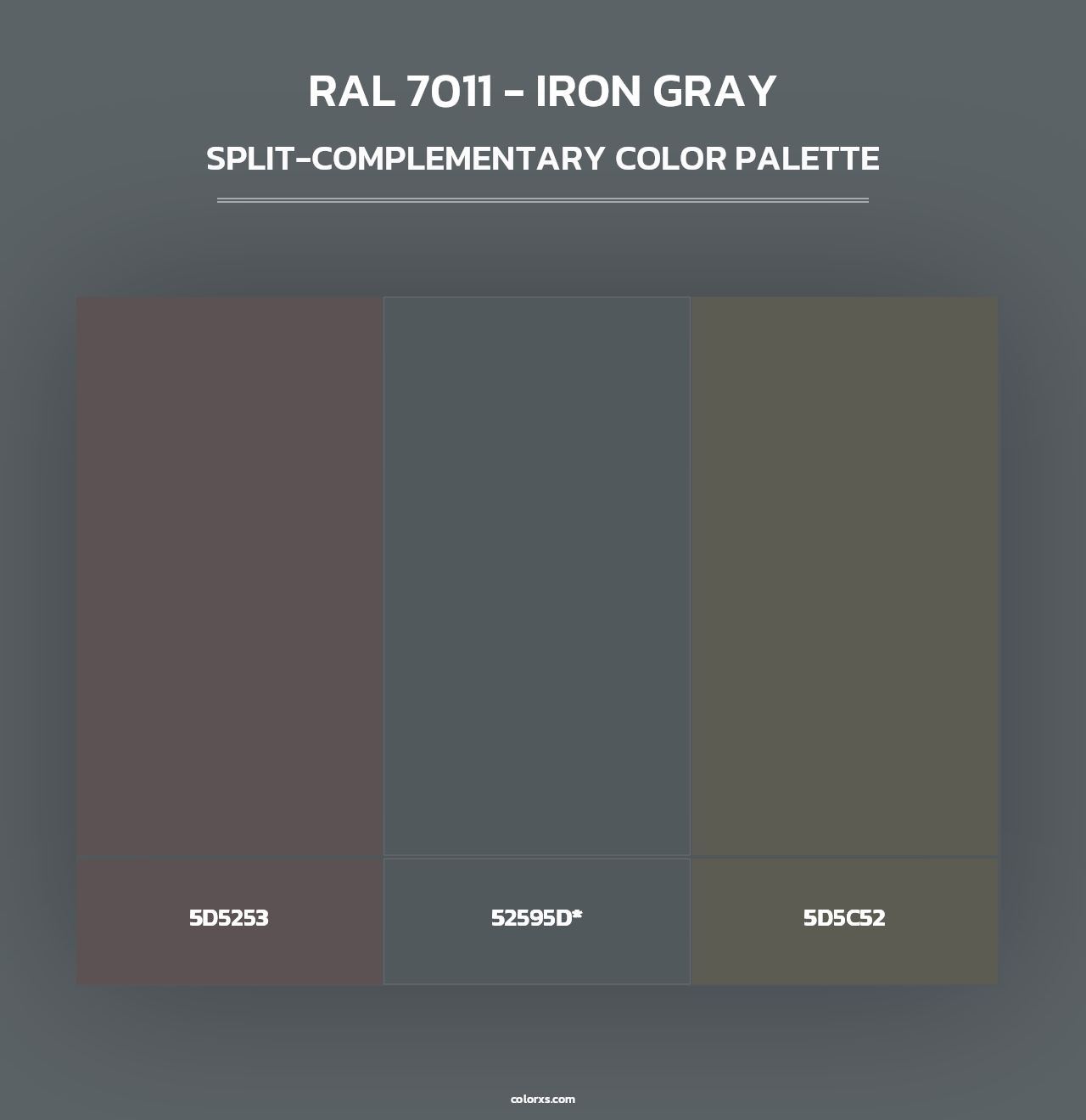 RAL 7011 - Iron Gray - Split-Complementary Color Palette